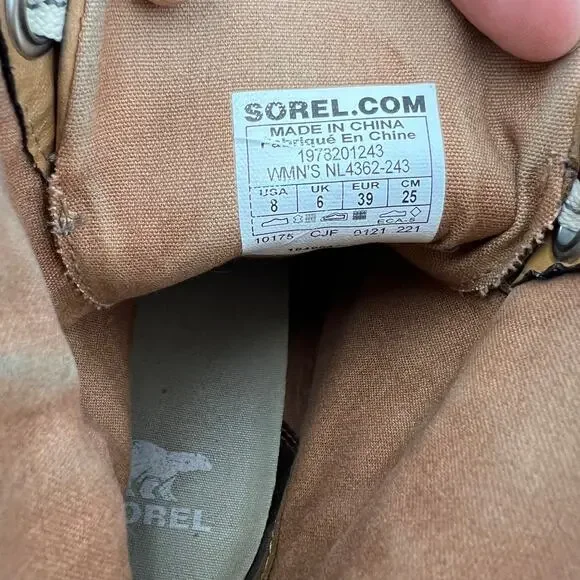 Sorel Joan of Arctic Wedge III Lexie Bootie Tan Nubuck Ankle Boots
